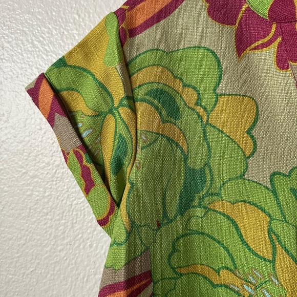 Parker Floral Print Women's Blouse - Green and Purple - Picture 6 of 6